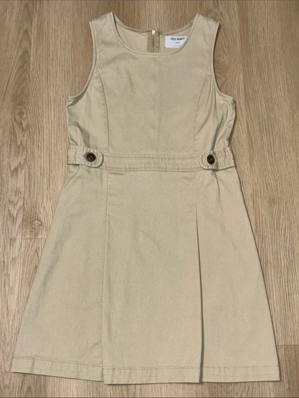 Old Navy Girls Tan Sleeveless A-Line School Dress Uniform -Jumper Size L 10-12